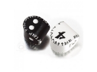 Dice Set - Runic, D2 Black and White och D4 White and Black