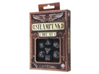 Dice Set - Steampunk, Black - Glow in the Dark