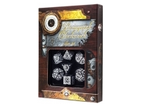 Dice Set - Steampunk Clockwork, Black and White