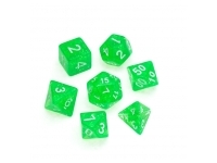 Greifenfels: Glitter Series - Bright Green/White - Dice Set