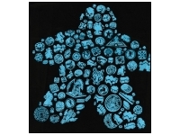 T-shirt: Mr. Meeple - Elements, Turquoise Meeple (Black) - Woman's X-Large