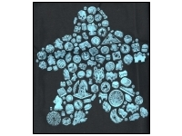 T-shirt: Mr. Meeple - Elements, Turquoise Meeple (Grey) - Woman's Small