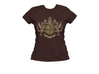 T-shirt: Mr. Meeple - Semper Ludens (Brown) - Woman's Medium