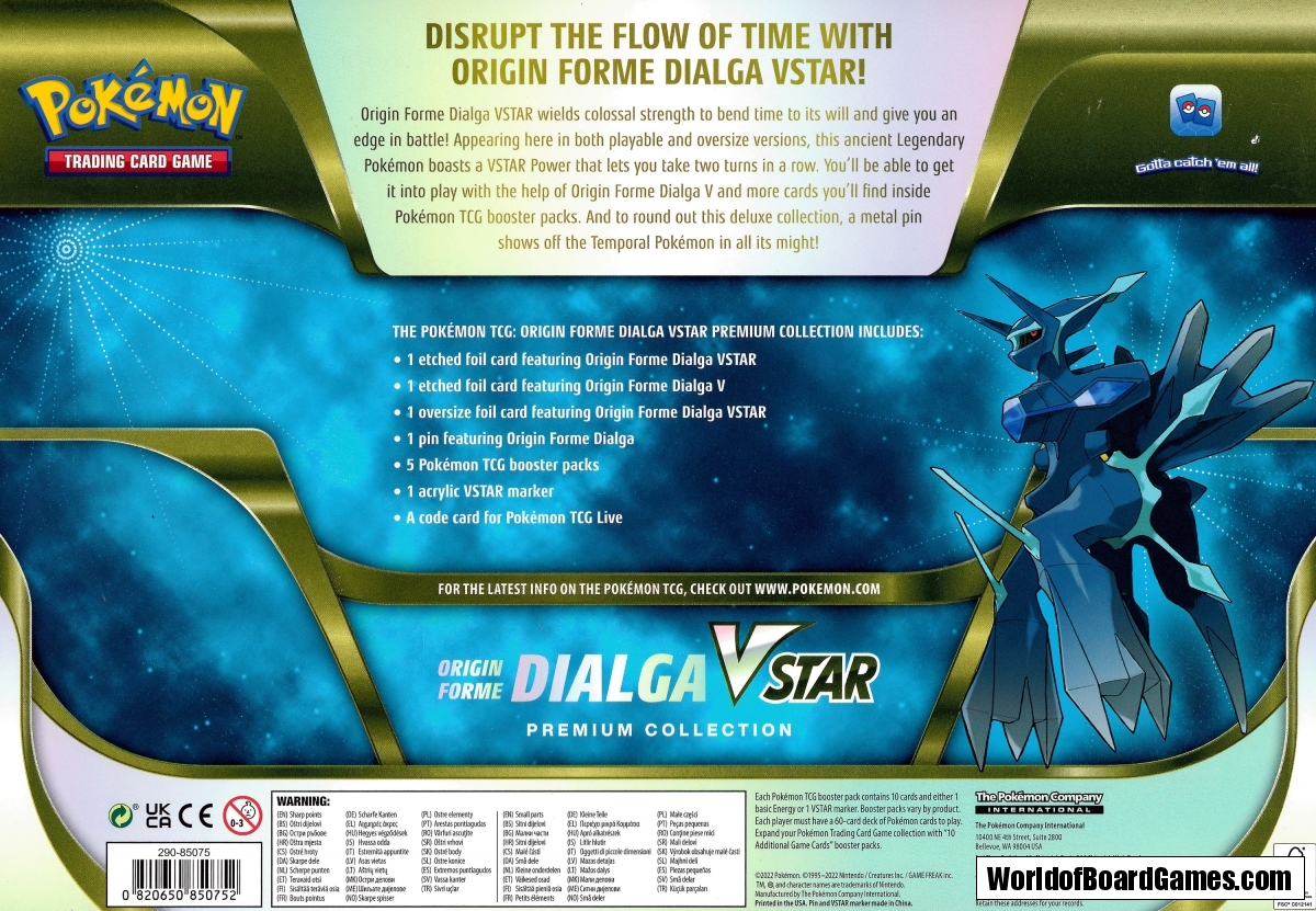 Pokémon TCG: Origin Forme Dialga VSTAR/Origin Forme Palkia VSTAR Premium  Collection : : Brinquedos e Jogos