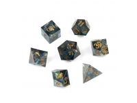 Greifenfels: Razor Series - Dark Cyan/Gold - Dice Set