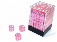 Translucent - Pink/White - d6, 36 st (12 mm, prickar)