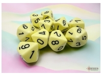 Opaque - Pastel Yellow/Black - d10, 10 st